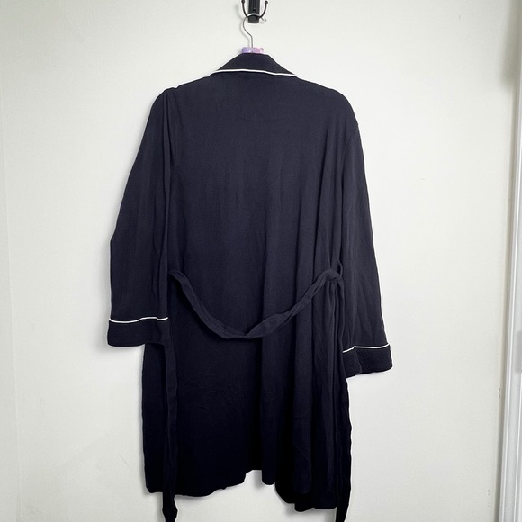Lauren Ralph Lauren Womens Navy Blue RL Logo Robe Pajamas Sleepwear Loungewear L - Picture 5 of 5